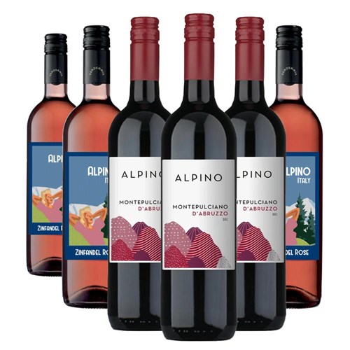 Case of 6 Mixed Alpino Red & Rose Italian Wine